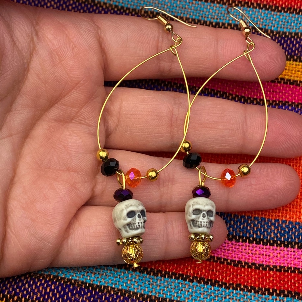 Skull Hoop Earrings